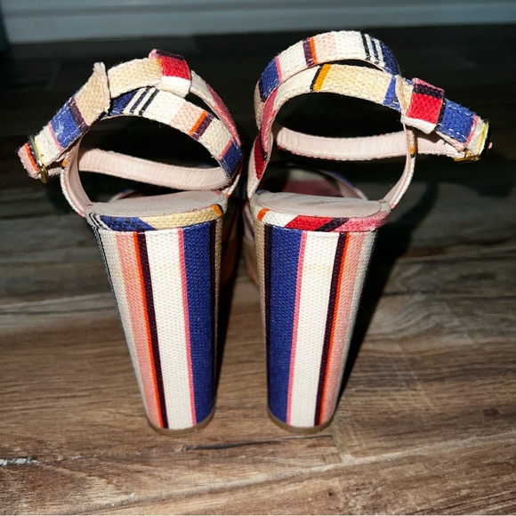 Kate Spade Stripe Dellie Derby Derbyshire Wedges - Picture 5 of 7